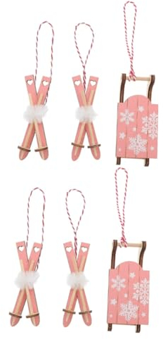 Cabilock 6stücke Teiliges Holzanhänger Schlitten Weihnachtsbaum Deko Niedliche Hängende Ornamente Für Festliche Dekoration Für Weihnachten Und Winterfeiern