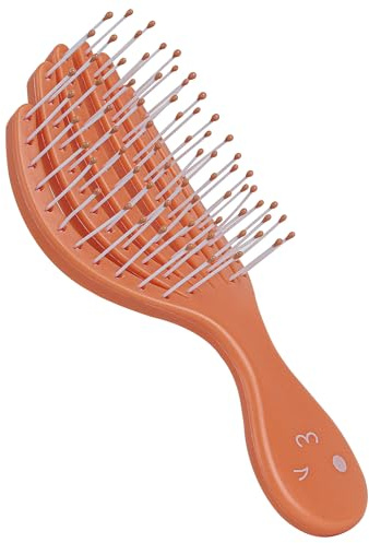 Ninabella Spazzola Districante per Capelli - Spazzola Scioglinodi per Bambini - Spazzola Capelli Ricci Lisci e Mossi - per Capelli Sottili Fini Fragili e Bagnati - Polipo Arancione