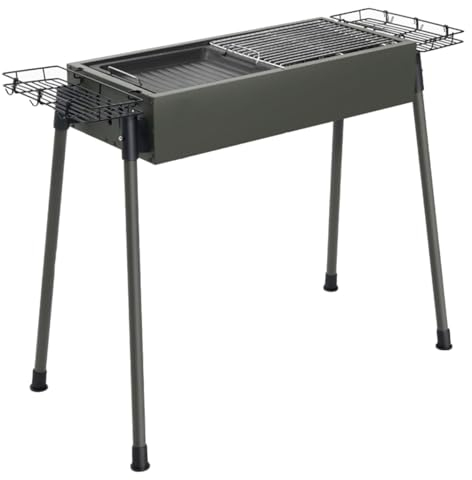 Klappgrill Edelstahl Tragbarer Holzkohlegrill Für Camping, Picknickgrill Mit Mit Aufbewahrungskorb Für Outdoor-Kochen Camping Wandern Picknick, Geeignet Für 6-13 Personen