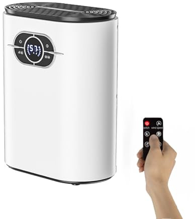 Pequeño Deshumidificador para Uso Doméstico, Control Remoto, Modo Suspensión, Temporizador de 24 Horas, con Tanque de Agua de 1,2 L y Drenaje Continuo, Adecuado para Secar Ropa, Dormitorio, Baño