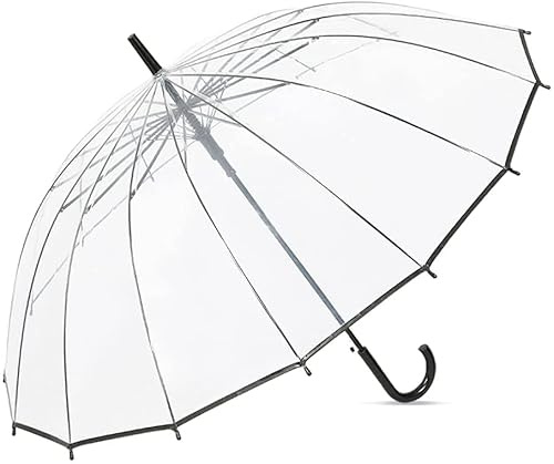 ZUOZUIYQ Regenschirm, transparent, Golf-Regenschirm, automatisch zu öffnender Stockschirm, Winddicht, extra groß, klar, Langer Stockschirm für Männer und Frauen, Reisen, Outdoor, Golfschirme
