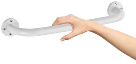 Paluplus Maniglione per Vasca da Bagno di colore Bianco, Lunghezza 40 cm, Maniglia di Sostegno in Metallo, Montaggio a Parete, Barra per Bagno, Carico Massimo 110 Kg -9912