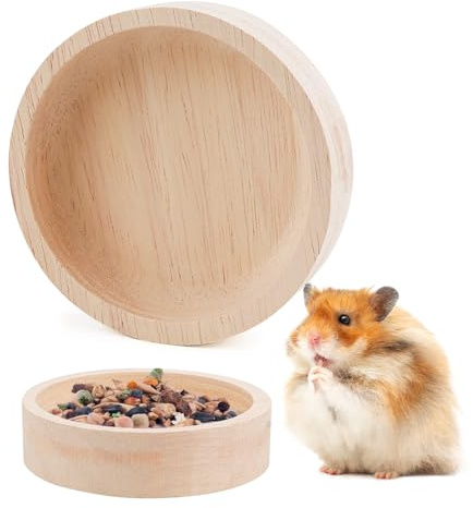 ZJIVQO 2 ciotole per gerbilli, in legno, per criceti, piccoli animali, per criceti nani, gerbilli, topi, degus o altri piccoli animali domestici di dimensioni simili