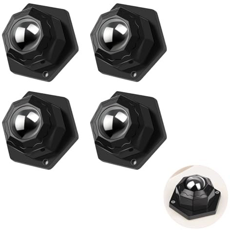 Ruote per Mobili Pesanti,8 Pezzi Ruote Girevoli Autoadesive Rotanti a 360° Rotelle per Mobili Piccole per Cassette Degli Attrezzi,Piccoli Armadi e Scaffali,Utensili da Cucina,Elettrodomestici(Nero)