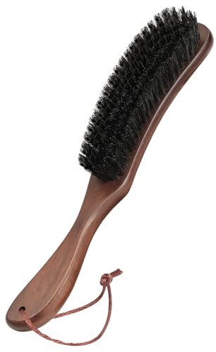 Wood Felt Brush，Large Black Walnut Wood Handle Boar Bristle Lint Brush，Suitable for Felted Hats, Shoes, Suits, Cashmere,Wool, Velvet, Suede and Pet Hair for Men