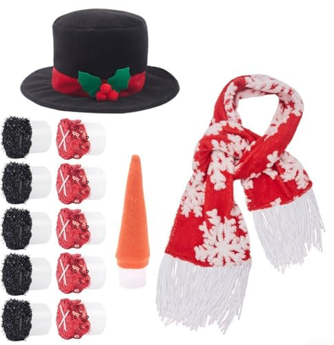 Kit per la creazione di pupazzo di neve invernale, set di accessori per la costruzione di neve all'aperto, con elementi decorativi, per attività creative in famiglia, attività invernali all'aperto (A)