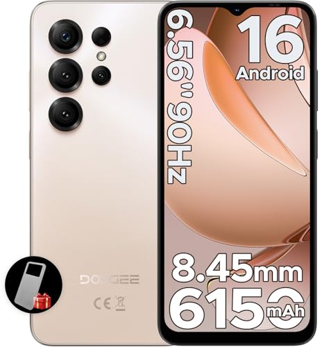 DOOGEE Note 56X Android 16 Smartphone Ohne Vertrag, 6150mAh Akku, Octa Core, 8,45mm Ultradünn+6.56 HD+ 90Hz Handy Günstig, 8MP, 24GB+64GB/2TB TF, 4G Dual SIM Simlockfreie Handys, Face ID/GPS/OTG