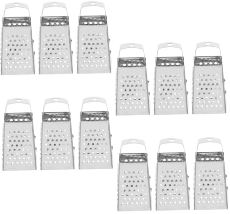 COLLBATH 12 Piezas Mini Rallador de Queso Acero Inoxidable Pequeño Cortador de Verduras Multifuncional Caras con Mango Ergonómico para Cocina Fácil de Limpiar