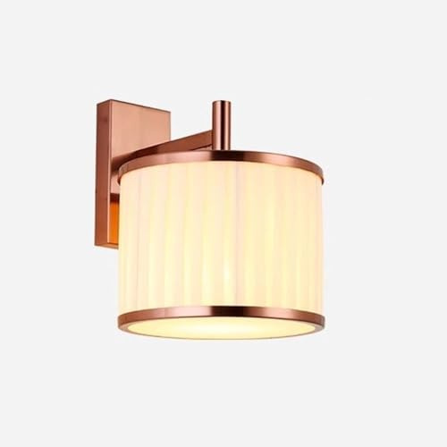 Rose d Wall Lamp with Fabric Shade - Eye-Care Sconce Light for Healthy Night Reading & Home Decor, Polished Iron Mounting Chaner Design