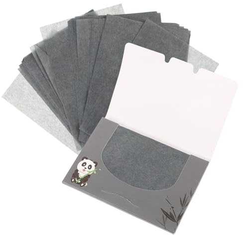 VALICLUD Face Blotting Sheets for Oily Skin Bamboo Charcoal Oil Absorbing Paper 1000pcs Double-Sided Black Grey Facial Oil Control Sheets for Men and Women Daily Use
