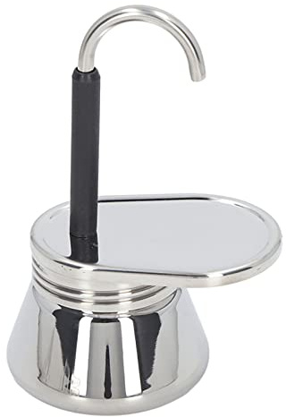 WIHFHGZ Mocha Pot Italienische Kaffeemaschine, Leichte Edelstahl Kaffeekanne, 15.5x9.5cm - Praktisch Für Outdoor Camping, Langlebiges Design, Schnelles Brühen Für Zuhause