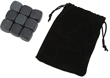 GLOGLOW Basalt Chilling Whiskey Stones Set, Natural Material for Whiskey Lovers, and Accessories (9)