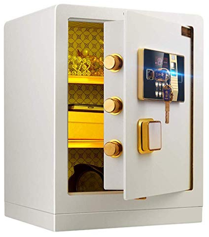 Sicherheitsbox, Tresore, feuerfester Alarm, elektronisch, 39 x 33 x 50 cm, mit 5 doppelten Stahlbolzen, Fingerabdruck-Entriegelung, Möbeltresor für Hotel, Büro und Zuhause