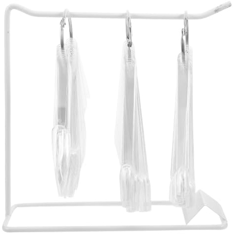 Lurrose 150 palitos expositores de esmalte de uñas transparentes con soporte de hierro – Palitos expositores de uñas acrílicas con anillo y soporte – Para salón, hogar y práctica profesional de