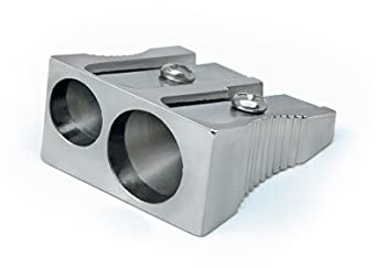 Rapesco R14DCDM2 metall dubbel vässare, lämplig för 6 mm och 8 mm, grå