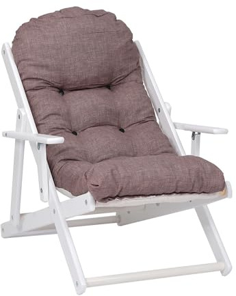 Relax-Sessel Liegestuhl, 3 Positionen, aus Holz, zusammenklappbar, gepolstertes Kissen, Höhe 100 cm, Farbe wie abgebildet CUBA