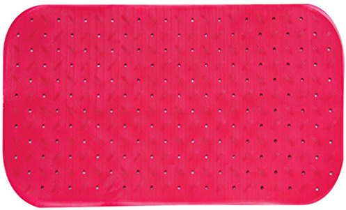 MSV Premium Duschmatte Badematte Badewannenmatte Badewanneneinlage antibakteriell rutschfest mit Saugnäpfen-Pink-duftet nach Rosen-ca. 36 x 65 cm-waschbar bei 60° Grad, Gummi, Unique