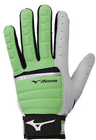 Mizuno B-130 Adult Baseball Batting Glove, Lime Green-Black, XX-Large