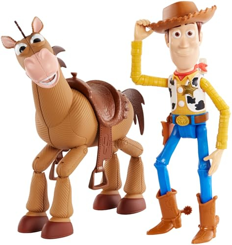 Disney Pixar Toy Story Mattel 4 Woody und Bullseye | 2er-Pack, von den Filmen inspirierte Figuren, Maßstab für Erzählspiel, GDB91