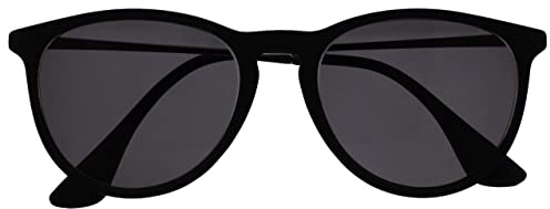 OPULIZE Jet Sonnen Leser Brille Stilvoller großer Designer-Rahmen Kratzfest Getönte Linse UV400-Schutz Schwarzgummierte Vorderseite Silber Bügeln Schwarz Spitzen Herren Damen S96-1+2.00