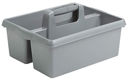 Colourful Plastic Kitchen Cleaning Handy Tool Utility Caddy Storage Tidy (Silver/Grey)
