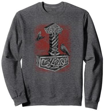 Nordische Mythologie Mjölnir Thor Hammer Raben Odins Midgard Sweatshirt