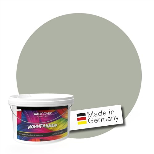 WALLCOVER hochwertige Wandfarbe für Innen | Grün Pastell | 5L für 40m² | Hochdeckende Innenfarbe Matt (Klasse 1) | Profi Qualität aus Deutschland