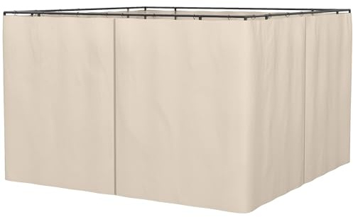 Outsunny 4 Pack Replacement Gazebo Curtains for Most 3 x 3m Gazebo Beige