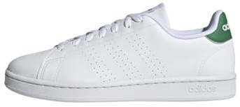 adidas Hombre Advantage Shoes, Cloud White / Cloud White / Green, 40 2/3 EU