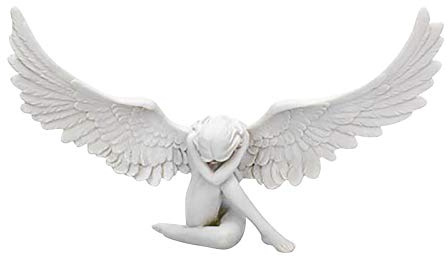 Harz Engel Statue Gartenstatuen ehren Engel Harz Engel Statue Engel Sympathie Ornament Engel Figuren in Erinnerung an den Geliebten, Trauer Geschenke Erinnerungsgeschenke Beileidsgeschenke (18*11*9CM)
