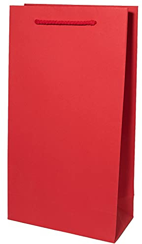 10 x PresentFill® Flaschenverpackung Flaschentüten Flaschentasche Tragetasche Geschenktasche Rubin Rot für 2 Flaschen 100% Recycling Kraftpapier