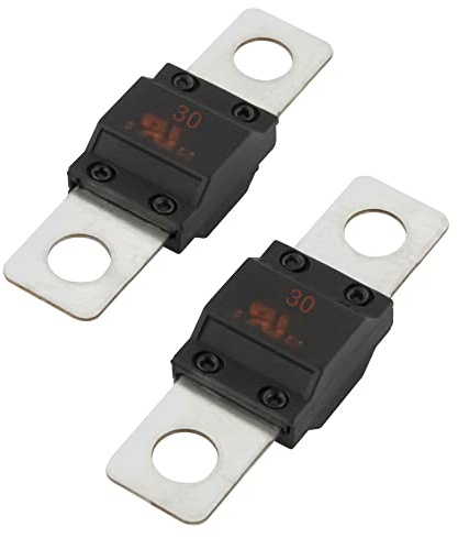 2 Stück SeKi Midi Schraubsicherung Hochstromsicherung 30A Ampere bis 32V DC - KFZ Auto LKW Streifensicherung