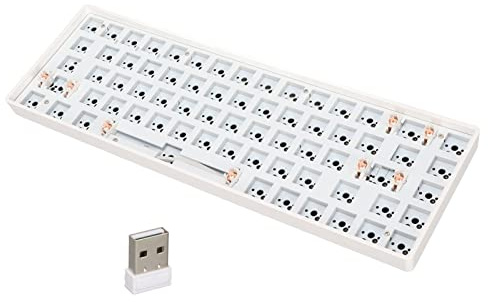 Kit Tastiera Meccanica Fai da Te, Tastiera Meccanica Modulare a 68 Tasti, Adotta Switch Hot Swap, Layout Al 65 Percento, Piastra di Posizionamento in Metallo, Tastiera da Gioco Personalizzata(Bianco)