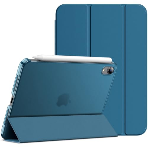 JETech Hülle für iPad mini A17 Pro/6. Gen, Blaugrün | Für 8,3 2024/2021 Modell, Schlanke Transluzent Rückseite, Dreifach-Ständer, Auto Schlafen/Wachen, Leichter Stoßschutz
