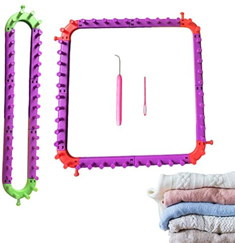 delr Schal-Handwerk – Webrahmen zum Basteln für Decken – Strickset Handwerk Kombination Flechten Gerät Garn Strickschnur Weben Handwerk Set für Kinder