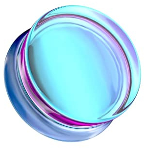beyoutifulthings Ohr-Plug Lila Blau Changierend Glas Ohr-Piercing Ohr-Schmuck Tunnel Double Flare Sattel-Verschluss 6-25mm