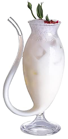EdirFtra Copas de Oporto Sipper, Copa de Whisky de Vino, Copa de Jugo Transparente de Forma de Vampiro, Copa de Vidrio de Whisky, Copas de cóctel, Copas Creativas claras,12 oz