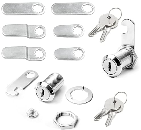 Dtoterul Lucchetto per Cassetta Delle lettere 2 Pezzi Serratura Armadietto 20 mm Serratura per Armadio Serratura a Leva Cassetto Armadio Serrature Serrature a Camma con 4 Diverse Piastre di Bloccaggio