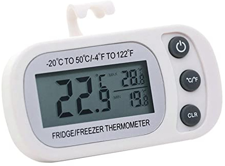 Kühlschrank-Thermometer, Digitale Wasserdichte Gefrierfach Thermometer | Gut Lesbarem LCD-Anzeige Lesen Mit Haken Perfekt Für Lnnen/Außen/Home/Restaurants/Bars/Cafés