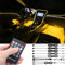 TABEN Kit de iluminación Ambiental para automóvil, 5 en 1 con Fibra óptica de 6 m, función de Memoria Activa de Sonido de Ritmo de música Multicolor y Control Remoto inalámbrico DC 12V