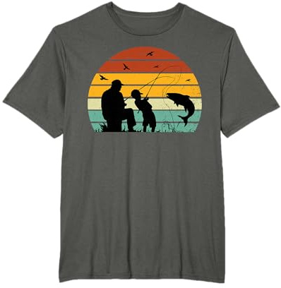 Angler Tshirt Papa Sohn Männer Hecht Kinder Spruch Vater T-Shirt