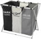 Warmiehomy Collapsible Laundry Basket 3 Compartments Foldable & Washable Washing Basket Large Laundry Sorter with Aluminum Bracket and Handle for Laundry Room, Bedroom,66x38x58cm