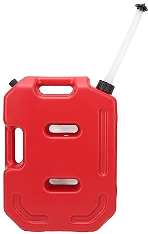 Benzinkanister, Großes Fassungsvermögen, Stoßfest, Benzinölbehälter, Rot, 2,6 Gallonen, für Auto, Motorrad, ATV, UTV, SUV (mit Halterung)
