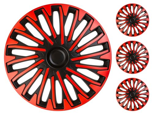 M MOTOS Set 4er Radkappen 15 Zoll - Lachen Sie über Kratzer mit diesen flexiblen, leichten Radkappen 15 Zoll. Einfache Installation, Keine Werkzeuge erforderlich, Schutz vor Verblassen!
