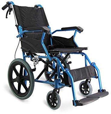 LANAZU Silla de Ruedas portátil, Silla de Ruedas de aleación de Aluminio, Silla de Ruedas de enfermería Plegable, Adecuada para Personas Mayores y con Movilidad Reducida