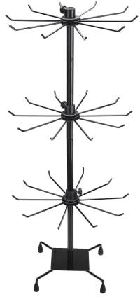 DADEA Drehbarer Schmuckständer, 3 Etagen, verstellbares Schmuckregal, Metall-Display, hängender Schmuckturm, modischer Schmuckständer für Schlüsselanhänger, Ohrringe, Halskette (1 Stück, 71,1 cm)
