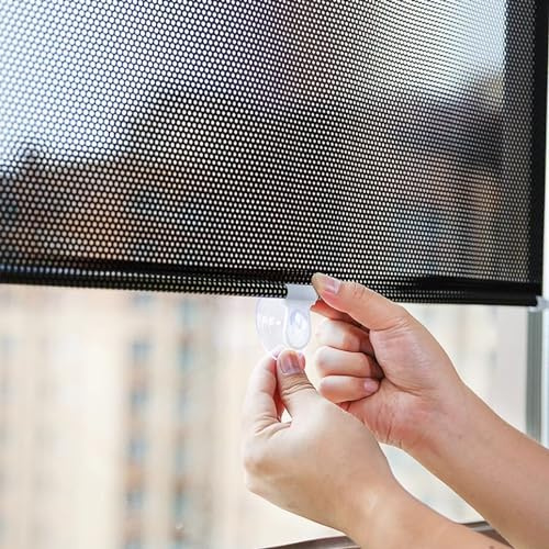 X1NGFU Sun Protection Suction Cup Roller Blind,Blackout Roller Window Shades,Temporary Portable Insulation Window Cover Curtain,for Windows Doors Home,Width X Length (58cm x 125cm (22.8in x 49.2in))