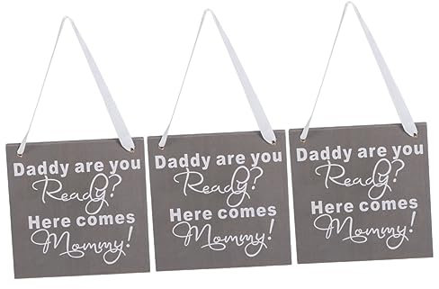 MAGICLULU 3stücke Holzschild Zur Hochzeit Daddy Are You Ready Here Comes Mommy Elegantes Wanddekor Für Hochzeiten Handgefertigt Perfektes Hochzeitsgeschenk Oder Erinnerungsstück