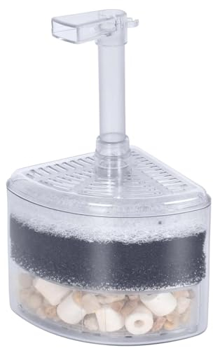 Aquarium Fisch Tank Ecke, Eckfilter für Aquarien, Air Driven Internal Corner Schwammfilter mit Media, Air Driven Oxygen Releases Aquarium Fish Tank Pond Biochemical Stone Sponge Corner Filter, XY-2008
