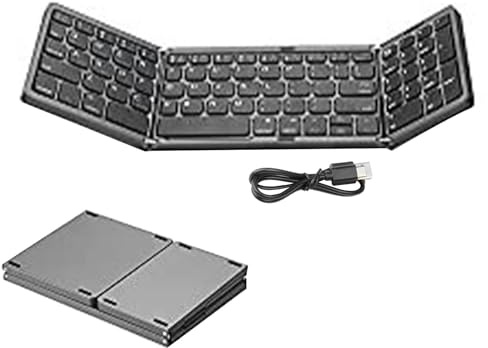 Generico Tastiera pieghevole wireless,Tastiera wireless ripiegabile,Tastiera portatile wireless ripiegabile - Tastiera pieghevole compatta multisistema per smartphone, laptop, tablet